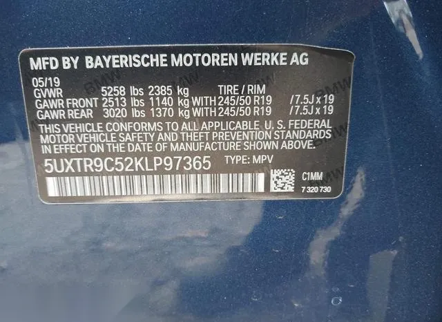 5UXTR9C52KLP97365 2019 2019 BMW X3- Xdrive30I 9