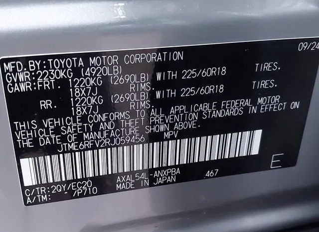 JTME6RFV2RJ059456 2024 2024 Toyota RAV4- Hybrid Xse 9