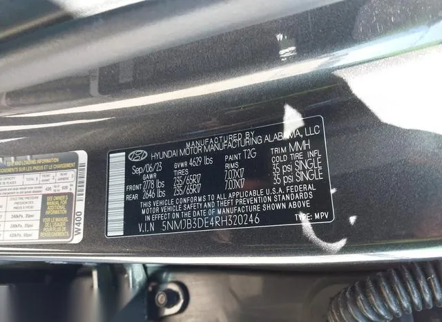 5NMJB3DE4RH320246 2024 2024 Hyundai Tucson- Sel 9