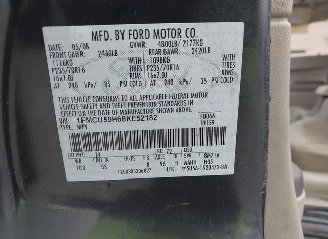 1FMCU59H68KE52182 2008 2008 Ford Escape Hybrid 9