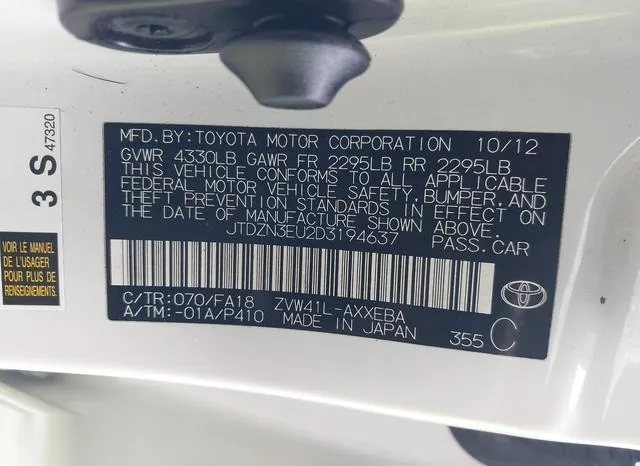 JTDZN3EU2D3194637 2013 2013 Toyota Prius- V Three 9