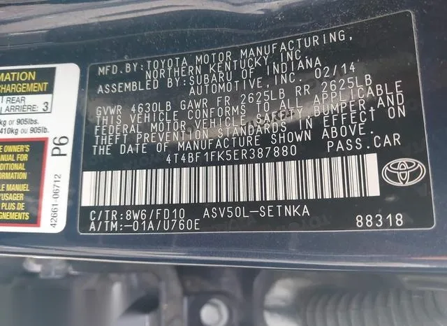 4T4BF1FK5ER387880 2014 2014 Toyota Camry- LE 9