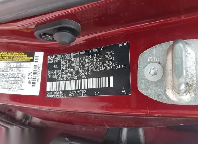 5TDZA22C15S362589 2005 2005 Toyota Sienna- Xle 9