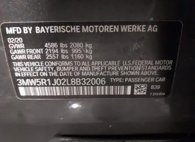 3MW5R1J02L8B32006 2020 2020 BMW 3 Series- 330I 9