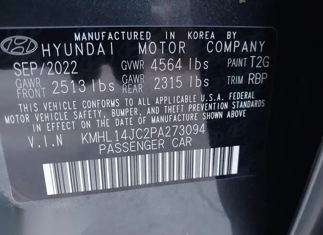 KMHL14JC2PA273094 2023 2023 Hyundai Sonata- N Line 9