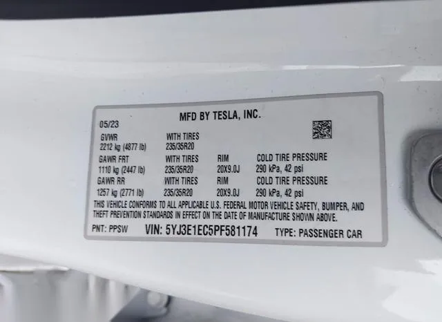 5YJ3E1ECXPF582174 2023 2023 Tesla Model 3- Performance Dual 9