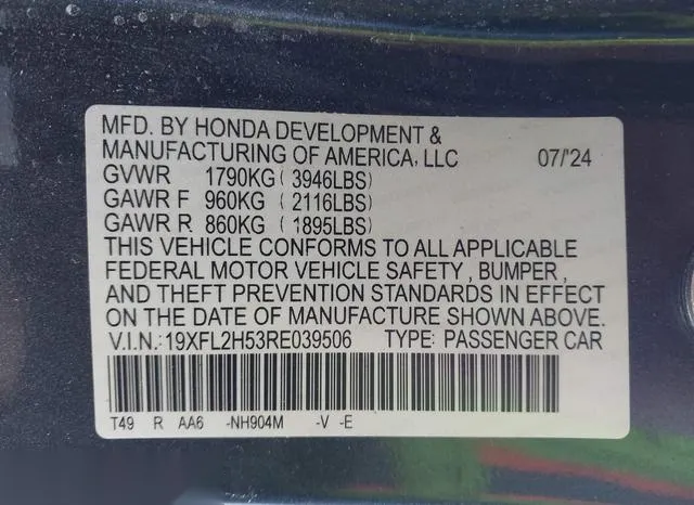 19XFL2H53RE039506 2024 2024 Honda Civic- LX 9