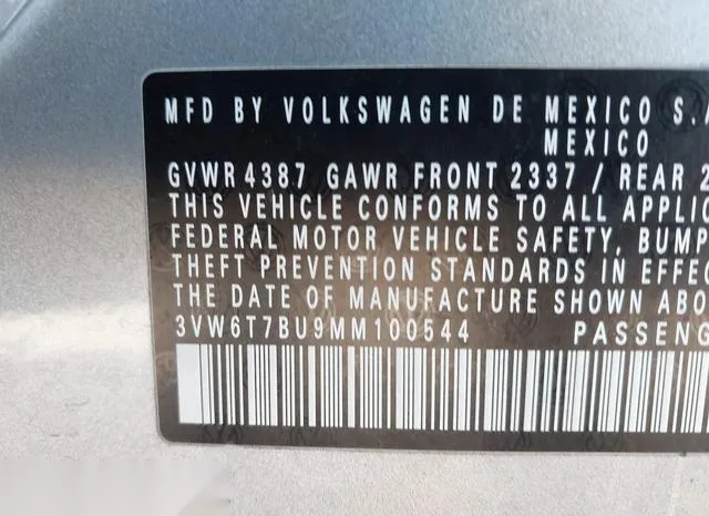 3VW6T7BU9MM100544 2021 2021 Volkswagen Jetta- GLI 2-0T Auto 9