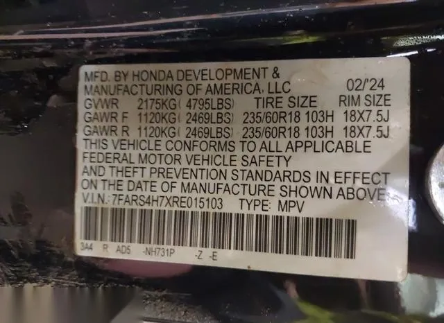 7FARS4H7XRE015103 2024 2024 Honda CR-V- Ex-L Awd 9