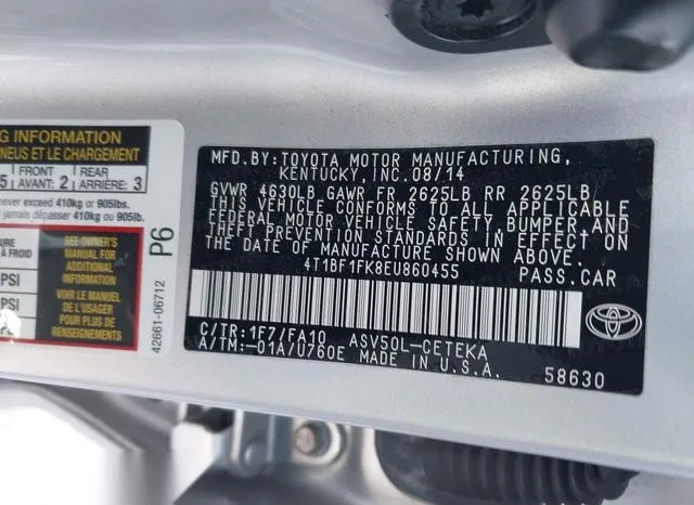 4T1BF1FK8EU860455 2014 2014 Toyota Camry- L 9