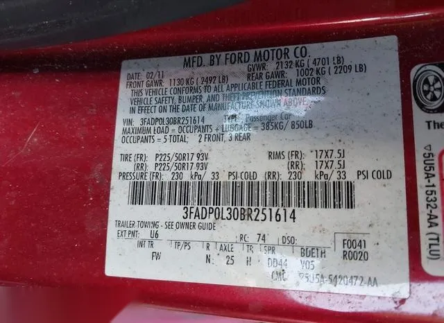 3FADP0L30BR251614 2011 2011 Ford Fusion- Hybrid 9