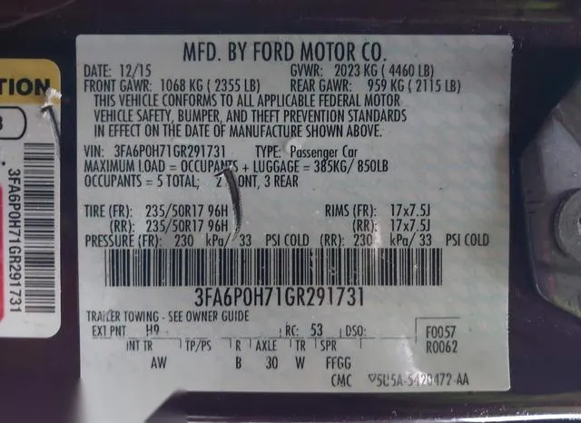 3FA6P0H71GR291731 2016 2016 Ford Fusion- SE 9