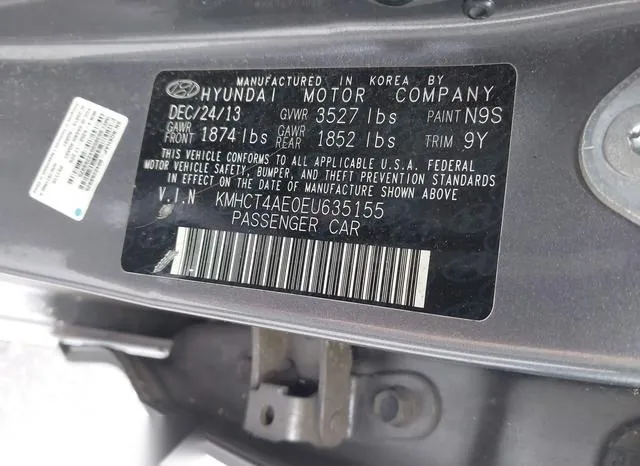 KMHCT4AE0EU635155 2014 2014 Hyundai Accent- Gls 9