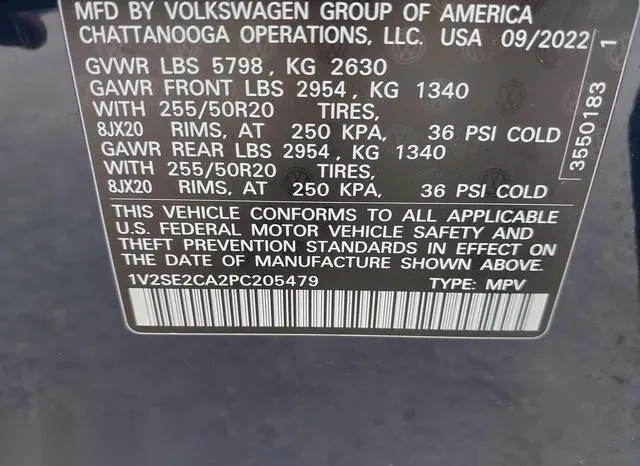 1V2SE2CA2PC205479 2023 2023 Volkswagen Atlas- Cross Sport 3 9