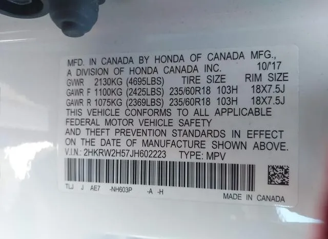 2HKRW2H57JH602223 2018 2018 Honda CR-V- EX 9