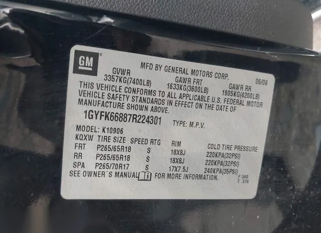 1GYFK66887R224301 2007 2007 Cadillac Escalade- Esv Standard 9