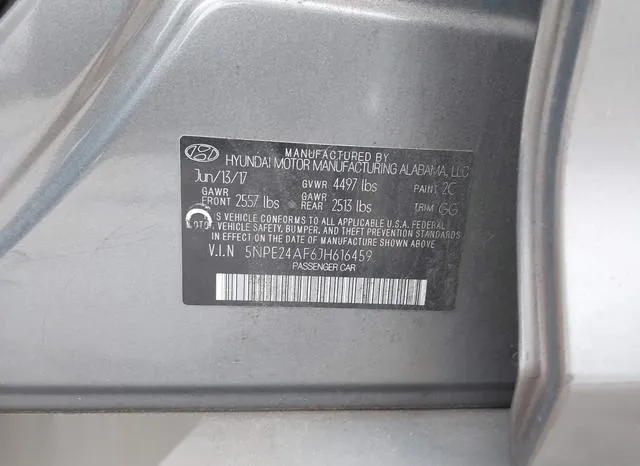 5NPE24AF6JH616459 2018 2018 Hyundai Sonata- SE 9