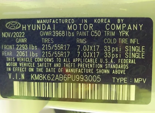 KM8K62AB6PU993005 2023 2023 Hyundai Kona- Sel 9