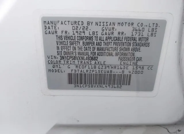 3N1CP5BVXNL493682 2022 2022 Nissan Kicks- S Xtronic Cvt 9