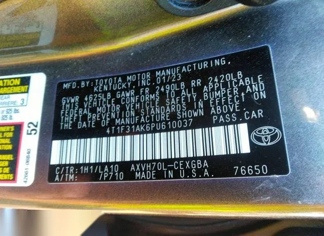 4T1F31AK6PU610037 2023 2023 Toyota Camry- Xle Hybrid 9