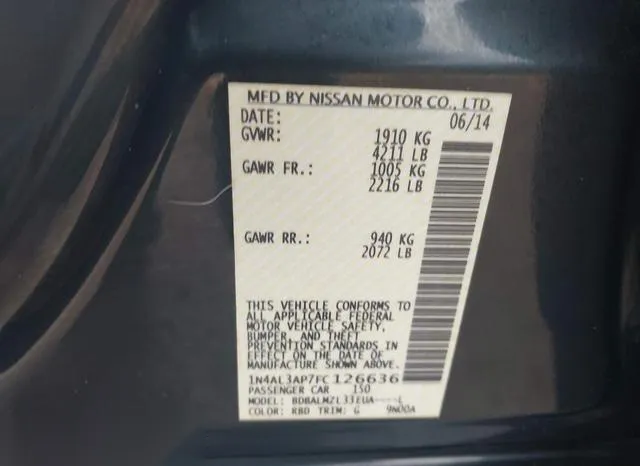 1N4AL3AP7FC126636 2015 2015 Nissan Altima- 2-5 SV 9