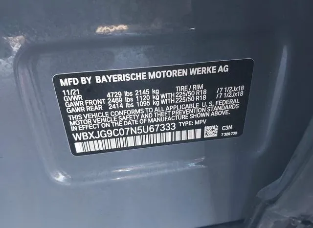 WBXJG9C07N5U67333 2022 2022 BMW X1- Xdrive28I 9