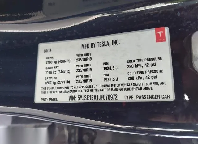 5YJ3E1EA1JF070972 2018 2018 Tesla Model 3- Long Range/Mid R 9