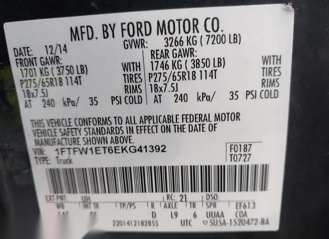 1FTFW1ET6EKG41392 2014 2014 Ford F-150- Xlt 9