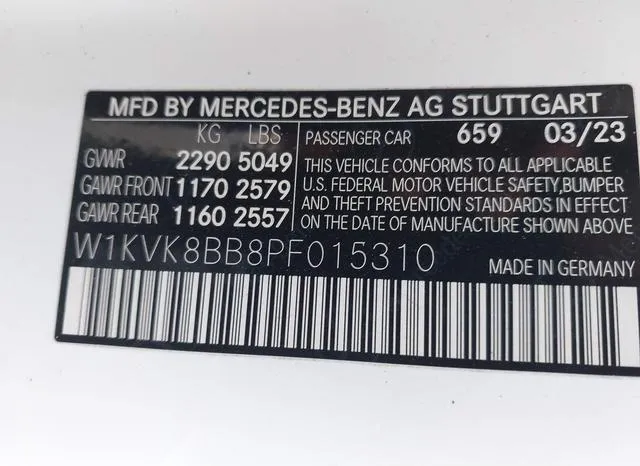 W1KVK8BB8PF015310 2023 2023 Mercedes-Benz Amg Sl 63- 4Matic 9