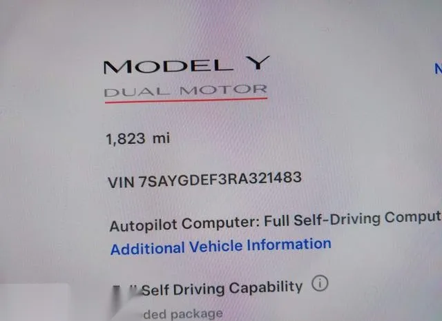 7SAYGDEF3RA321483 2024 2024 Tesla Model Y- Performance Dual 7