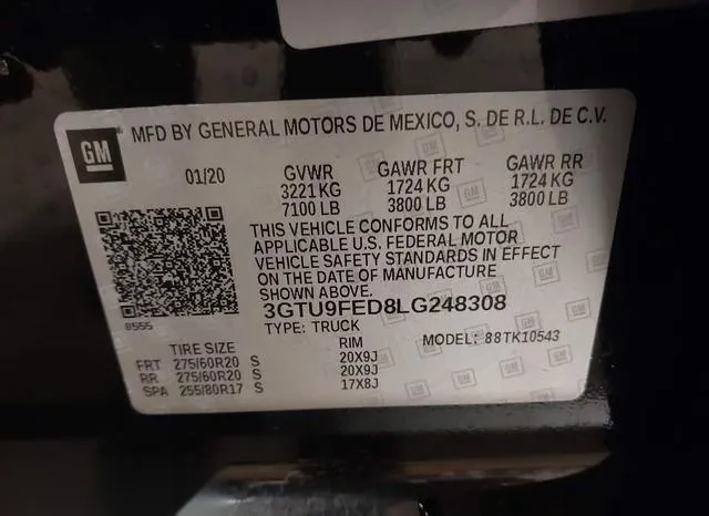 3GTU9FED8LG248308 2020 2020 GMC Sierra- 1500 4Wd  Short Box 9