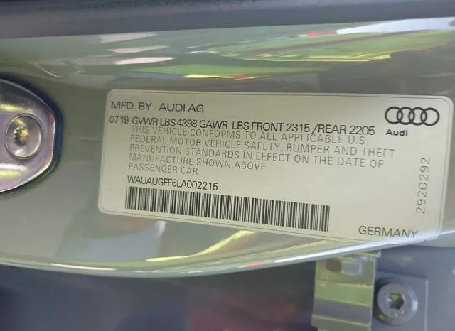 WAUAUGFF6LA002215 2020 2020 Audi A3- Premium 40 Tfsi Front- 9