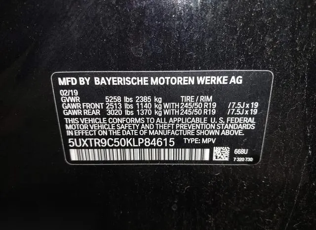 5UXTR9C50KLP84615 2019 2019 BMW X3- Xdrive30I 9