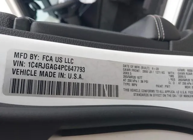 1C4RJGAG4PC647793 2023 2023 Jeep Grand Cherokee- Altitude 4X2 9