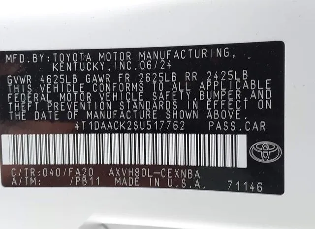 4T1DAACK2SU517762 2025 2025 Toyota Camry- LE 9