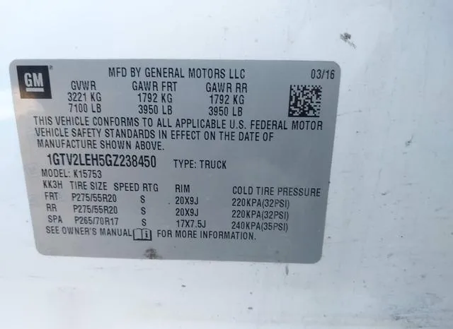 1GTV2LEH5GZ238450 2016 2016 GMC Sierra- 1500 9