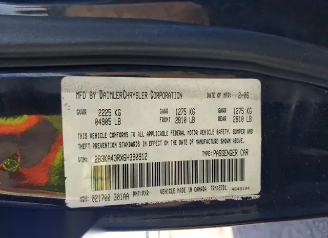 2B3KA43RX6H390912 2006 2006 Dodge Charger 9