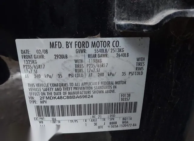 2FMDK48C88BA69624 2008 2008 Ford Edge- Sel 9