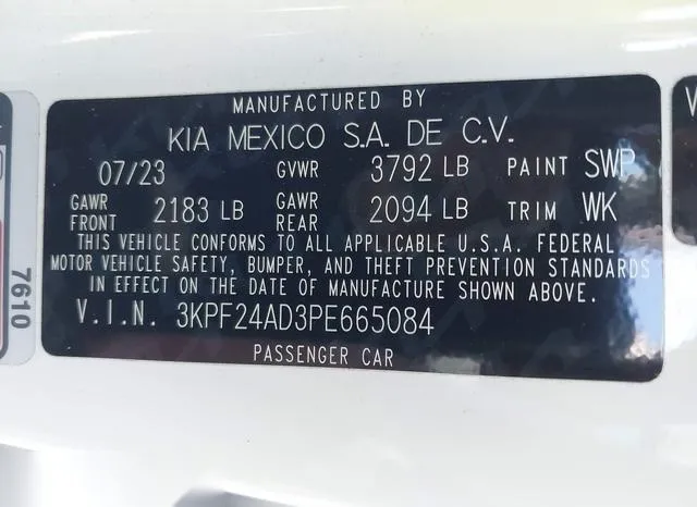 3KPF24AD3PE665084 2023 2023 KIA Forte- Lxs 9