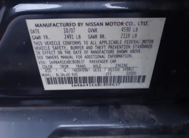 1N4BA41EX8C808637 2008 2008 Nissan Maxima- 3-5 SE 9