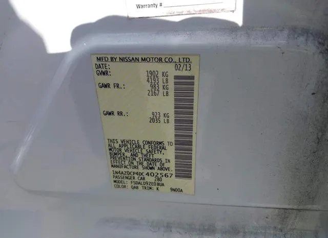 1N4AZ0CP4DC402567 2013 2013 Nissan Leaf- SV 9