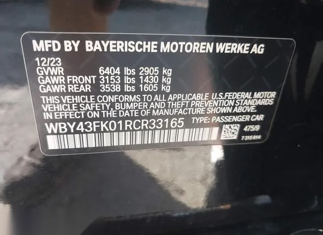 WBY43FK01RCR33165 2024 2024 BMW I5- M60 9