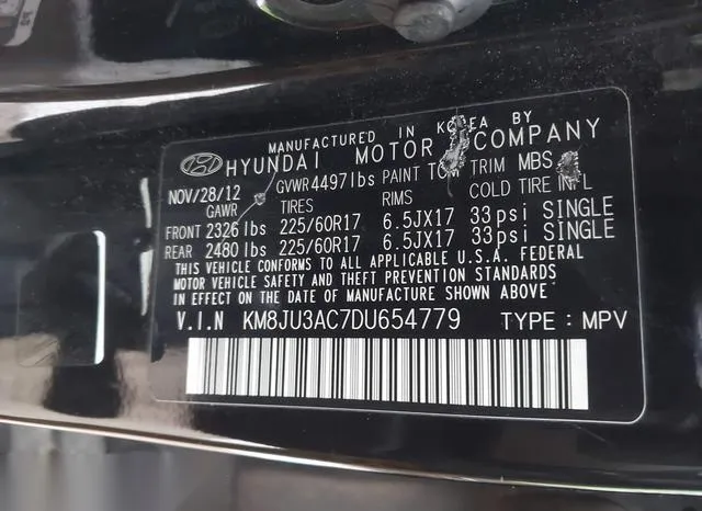 KM8JU3AC7DU654779 2013 2013 Hyundai Tucson- Gls 9