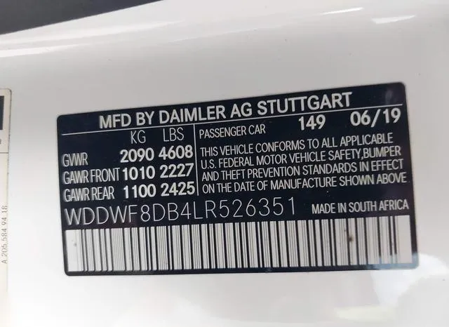 WDDWF8DB4LR526351 2020 2020 Mercedes-Benz C 300 9