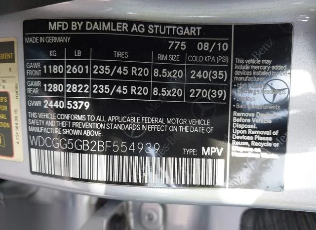 WDCGG5GB2BF554939 2011 2011 Mercedes-Benz GLK 350 9