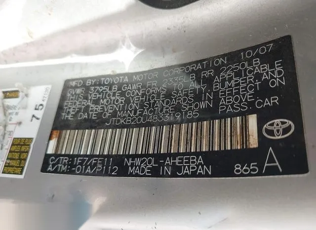 JTDKB20U483319185 2008 2008 Toyota Prius- Standard 9