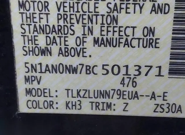 5N1AN0NW7BC501371 2011 2011 Nissan Xterra- Pro-4X 9