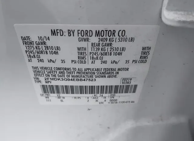 2FMDK3G94EBB47523 2014 2014 Ford Edge- SE 9