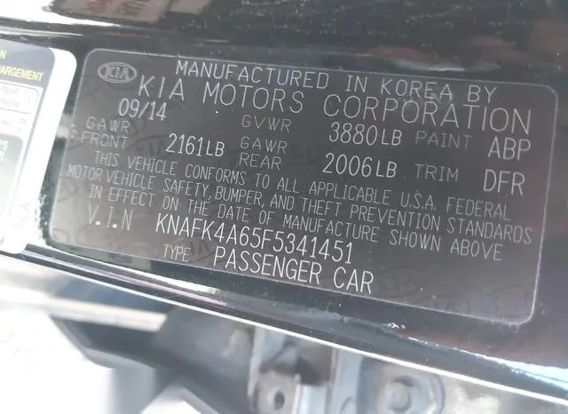 KNAFK4A65F5341451 2015 2015 KIA Forte- LX 9