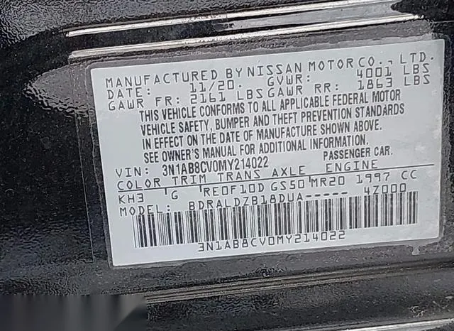 3N1AB8CV0MY214022 2021 2021 Nissan Sentra- Sv Xtronic Cvt 9